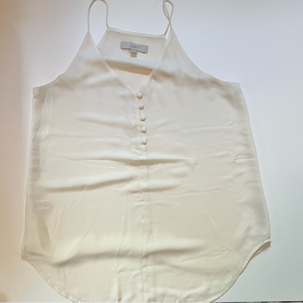 LOFT white spaghetti strap blouse
